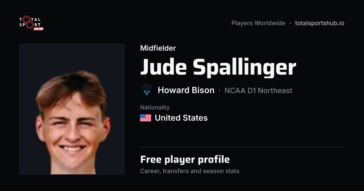 Share card: Jude Spallinger — Midfielder, Howard Bison
